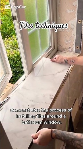 technique tiling and trimming of a window recess
