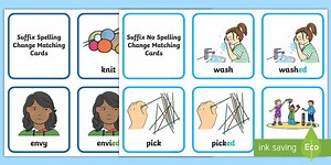 Suffix Matching Cards -ed Activity