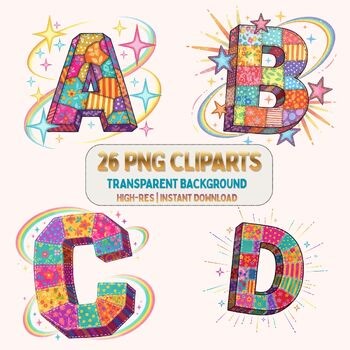 Disco Night Typography Alphabet A to Z PNG Clipart Transparent Background
