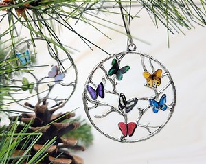 Butterfly Birthstone Ornament - Paper Butterflies - Personalized Family Tree - Hanging Tree Decor - Etsy