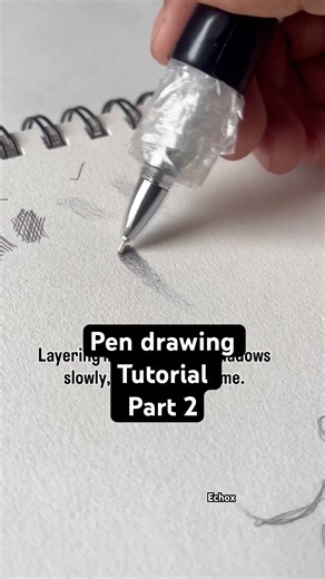 Pen drawing tutorial/hatching layering #drawing #art #pendrawing #viral #tutorial #shorts #howtodraw
