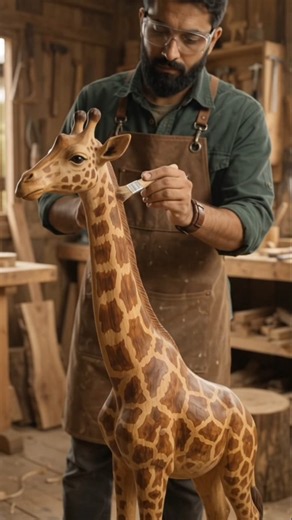 I Turned a Piece of Wood Into a Realistic Giraffe! 🦒🔥 | WoodVerse AI