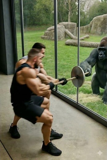 Gorilla vs. Two Bodybuilders: The Ultimate Test of Strength! 💥