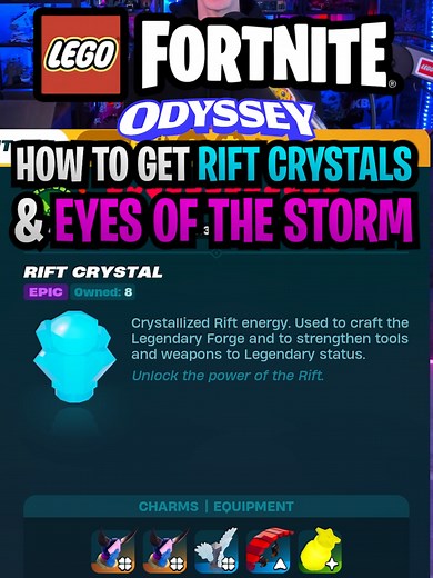 Get Rift Crystals and Eyes of the Storm in LEGO Fortnite
