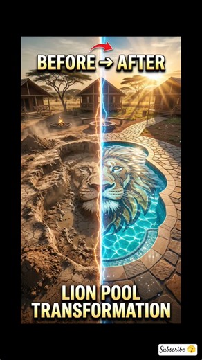 👉 Unbelievable Lion Pool Build 🤯🦁 #Shorts👉🦁💧 #oddlysatisfying #timelapse