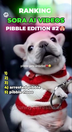 Top 5 Ranking SORA 2 AI Funny Videos (Pibble Edition)🐶#shorts