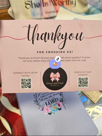 Got my box from @Grace and God Bundles 🎀✝️ Im over the moon and it came on my birthday! A nice break from making videos and filling orders. Thank you so much! Go check them out.