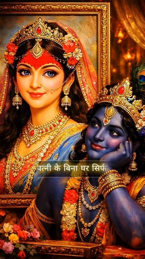 पत्नी के बिना घर सिर्फ दीवारों का ढ़ाचा है✨️ #love #facts #motivational #radha krishna #krishna