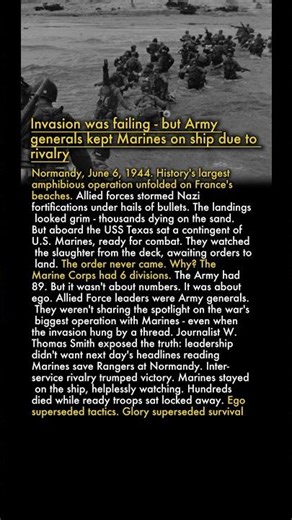 🚢 Marines Held on Ship at Normandy - Because of Army Generals' Egos ⚔️💔