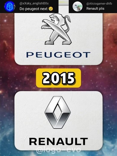 PEUGEOT VS RENAULT (2026-1810) Logo Evolution BATTLE
