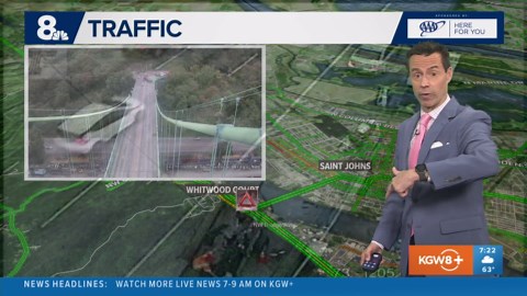 Semi-truck loses load, shuts down St. Johns Bridge in Portland