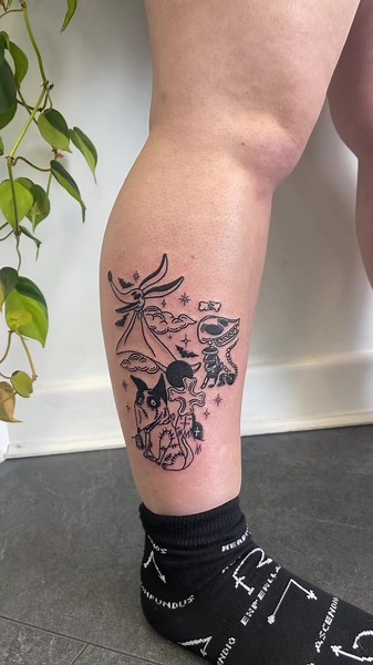 Tim Burton-Inspired Tattoo Creation Process