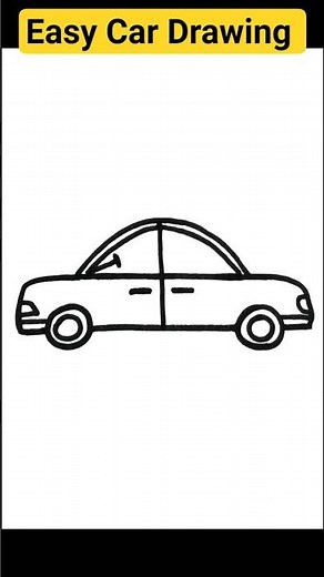 Easy Car Drawing for Beginners | Simple Car Sketch Step by Step ✏️🚗 | Kajal Creative Drawings