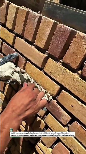 Clean Brick Mortar Repair Like a Pro #masonry #brickwork #construction