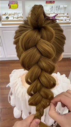 Trenza Espiga con Cola Burbuja Elegante 😍 #peinados #trenzas #hairtutorial #cabello #hairstyle Pt2