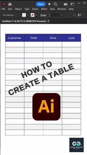 How to Create a Table in Adobe Illustrator.............. #adobephoto, #illustrator