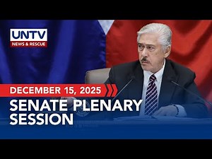 LIVE: Senate Plenary Session | December 15, 2025