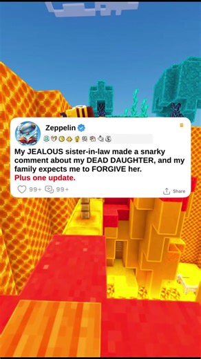 My JEALOUS sister-in-law made a snarky comment about my DEAD DAUGHTER, and my family expects me to FORGIVE her. #zeppelinstories #reddit #redditstories #redditreadings #storytime #minecraftparkour