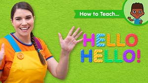 Caitie demonstrates the gestures and shares some activity ideas for the song "Hello Hello". Perfect for ESL, EFL, preschool, and kindergarten classes! | Super Simple