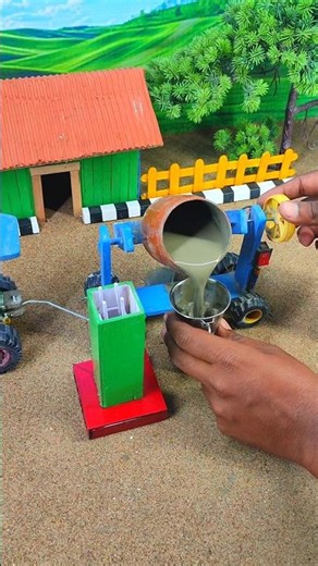 Diy Tractor Mini Construction Project | Cement Mixer Machine Video #Shorts #Youtubeshorts