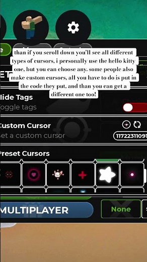 tutorial to get a differnt shift lock cursor on mm2 aim trainer#viral#roblox#mm2#murdermystery2#fyp