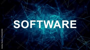 Animated futuristic texts about Language Translation Software Online, language translation and software services