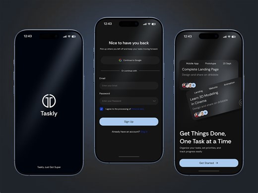 Taskly – Modern Task Management Mobile App UI