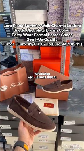 Loro Piana Summer Walk Charms Loafers Suede Chocolate Brown Colour Party Wear Formal Loafer Shoes
