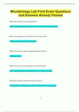 Microbiology Lab Final Exam Questions and Answers Already Passed1733