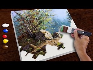 How to Paint Realistic Pathway and Bushes | Speed Acrylic Painting | JMLisondra