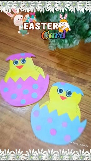 Egg Turns Into Cute Chick Card 🐣😳 | Easter DIY #shorts