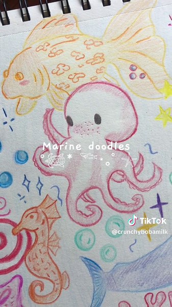 So fun drawing these 🫧🐠🐚 Got the inspo from the users i tagged! Yall are so talented 😆