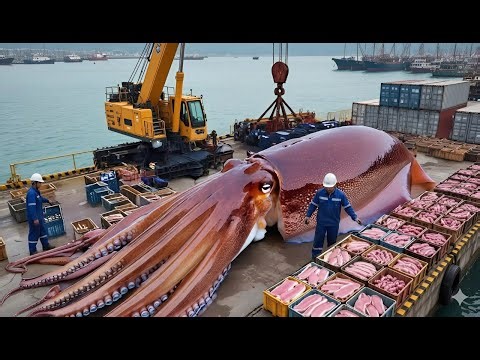 The Way Millions of Squids Are Caught Every Day - Inside Modern Automated Squid Fishing Ships