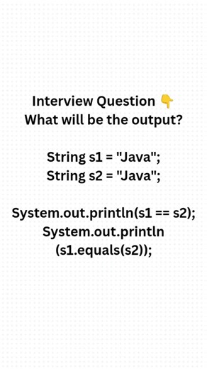 What Will Be the Output? | Java String Interview Question #shorts #ytshorts #javainterview #java
