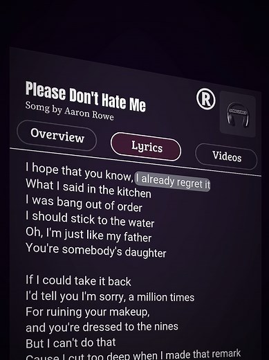 Please Don't Hate Me - Aaron Rowe Lyrics