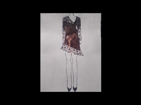 Beautiful short dress sketch design step by step watch full video