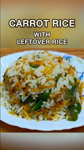 Healthy Carrot rice with leftover rice | lunch box idea