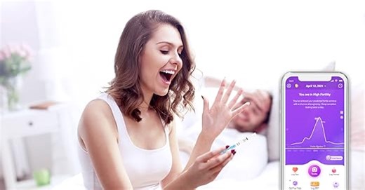 Easy@Home Kinderwunsch 50 x Ovulationstest Fruchtbarkeitstests für Eisprung – Unterstützt durch die kostenlose Premom Ovulation APP, 50 LH Tests (50 LH)