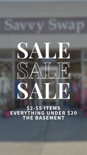 Clear the Racks Sale this Saturday: 10-4pm! 🛍️Everything is $2-$20 🛍️ The last hour (3-4pm) all remaining items will be $1! This sale will take place in our basement. Get a head start on your spring & summer wardrobe. See you there! 💜 | Savvy Swap Consignment