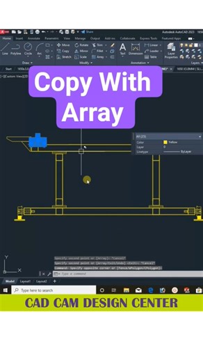 Copy With Array #cad #caddesign #cadcamdesigncenter