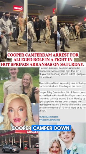 #greenscreen #hotsprings #coopercamferdam #noahepperson #arkansas Cooper Camferdam arrested for role in a fight in Hot Springs Arkansas on Saturday. Additional arrests are expected. Police say rather than calling for help others stood by recording the attack
