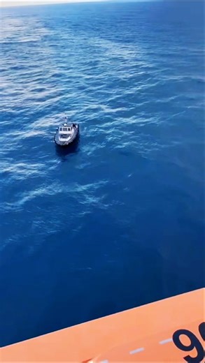 Small Boat Alongside Huge Celebrity Apex by Dominican Republic 🚢🌊 #CelebrityApex#dominicanrepublic