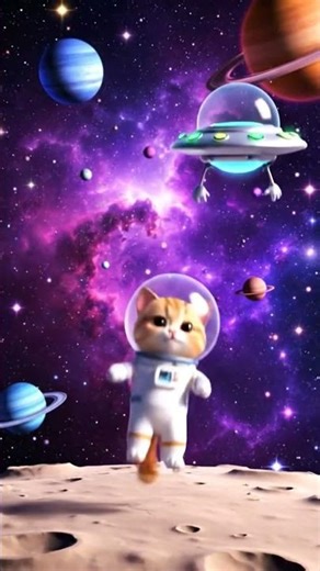 Astronaut Cat Dancing in Space 🚀🐱✨ | Viral Cat Shorts #spacecat #dancingcat #funnycats #catshorts
