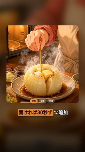 新玉ねぎ1個、レンジ7分でとろけるバター醤油