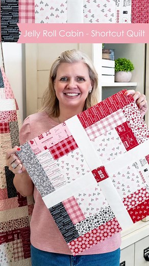 Kimberly Jolly & the FQS team on Instagram: "We have so much fun filming around here! 😂⁠ Check out our NEW Shortcut Quilt, Jelly Roll Cabin! It’s sew easy to follow along—give it a try! ⁠ ⁠ ✨️Comment 'Cabin' if you want the link to the tutorial!✨️⁠ ⁠ #KimberlyJolly #FatQuarterShop #Quilting #Sewing"