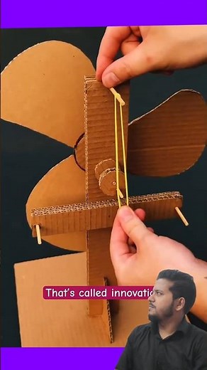 Great Innovation 🫡 | Cardboard Free Energy Fan with Rubber | Science Project Idea
