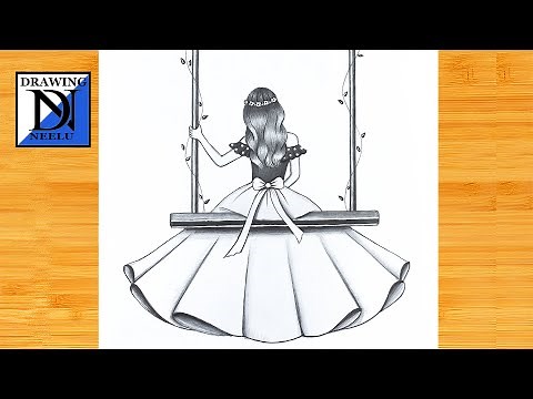 How to draw a Girl sitting on swing || Pencil sketch for beginner || Girl drawing || Girl drawing