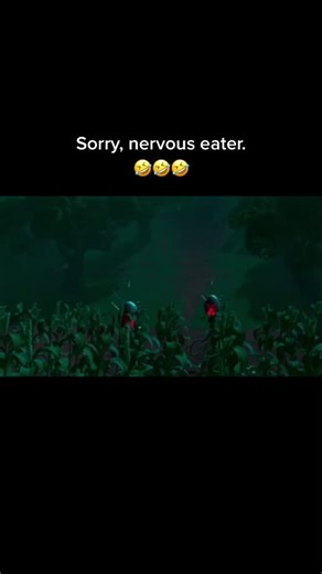 Humorous Scene of Eating While Hiding from Aliens