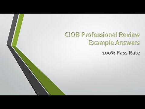 CIOB Professional Review Example Answers