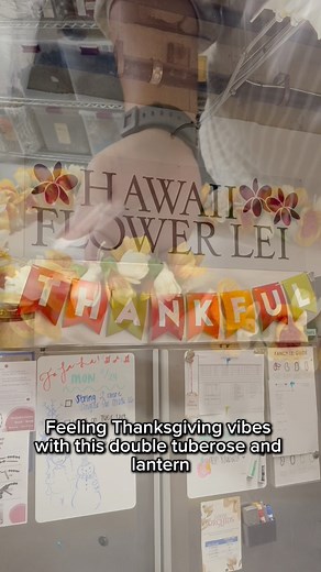11K views · 340 reactions |  Thanksgiving Vibes What a beautiful gift of gratitude. Shipping a fresh fragrant double tuberose ￼and lantern ‘ilima lei from our little warehouse on O’ahu across the ocean to the mainland for the holiday. ✈️#thanksgiving #gratitude #ilima #hawaiianlei ￼#hawaiiflowerlei | Hawaii Flower Lei | Facebook